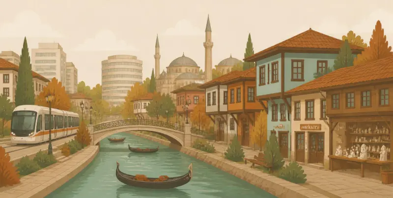 Eskişehir: Odunpazarı evleri, Porsuk Çayı, Sazova Parkı